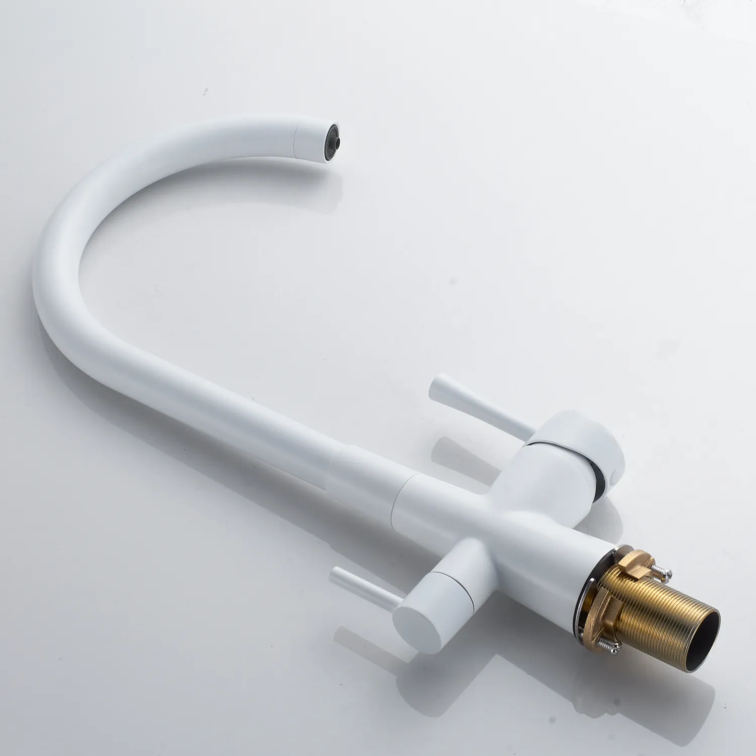 Смеситель для кухни с подключением фильтра Shevanik S428C, белый