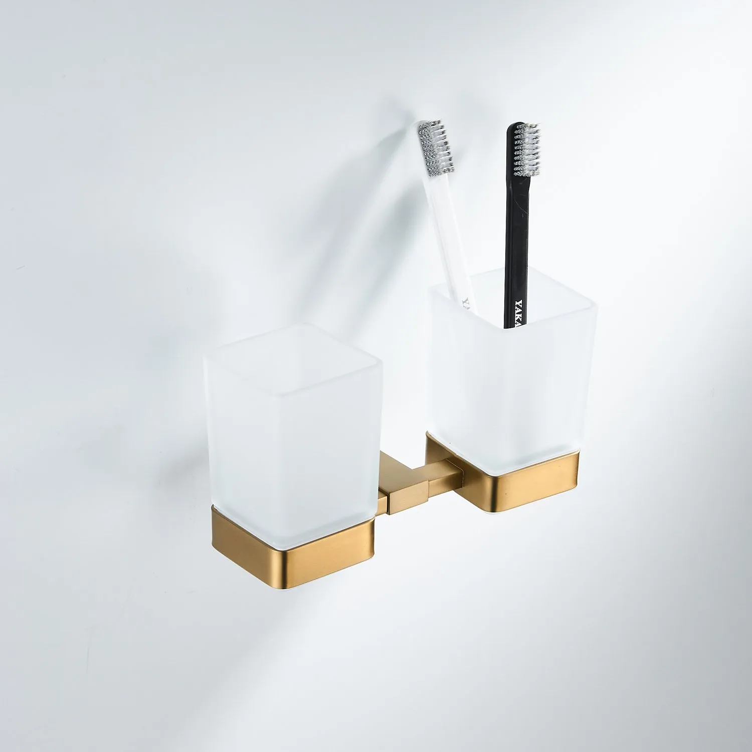 Стакан для ванной комнаты двойной Shevanik SG5622G, золотой сатин