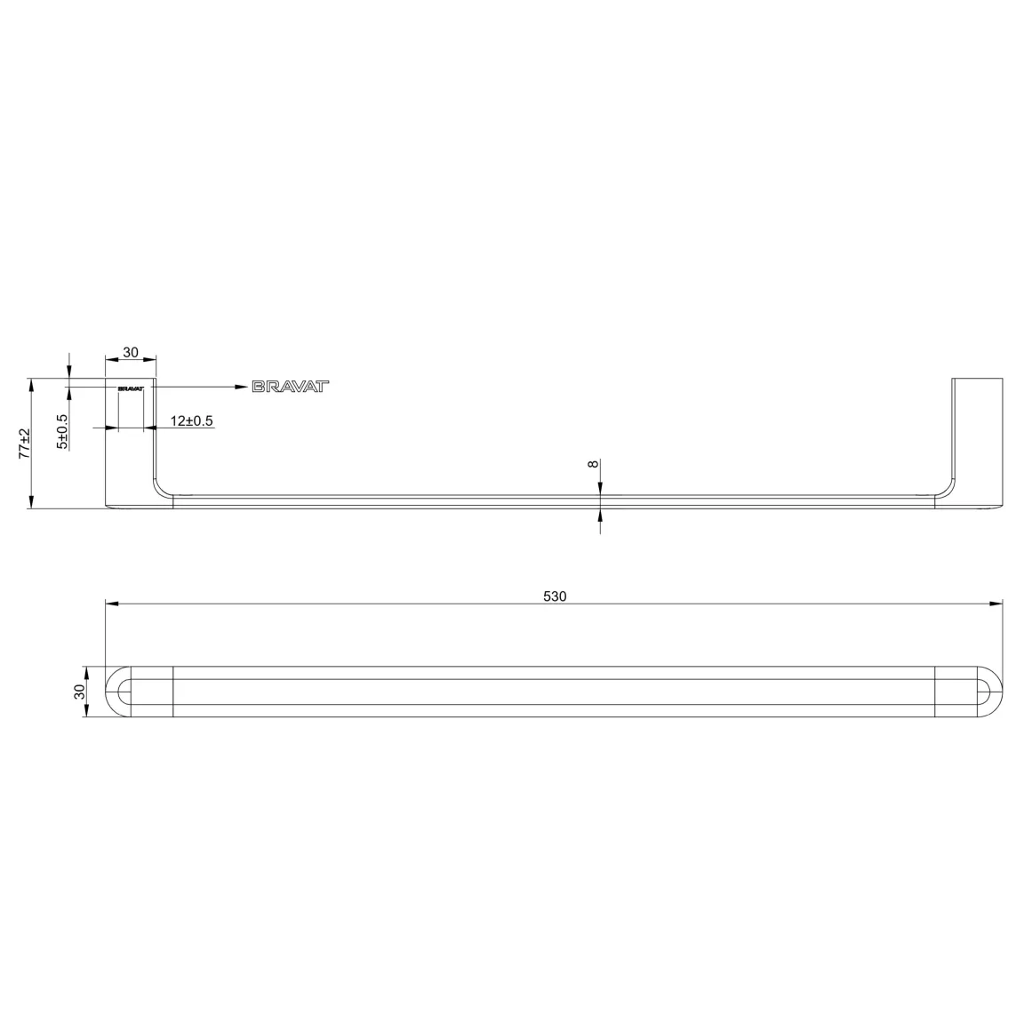 Держатель для полотенец BRAVAT (D71131CP-SW)