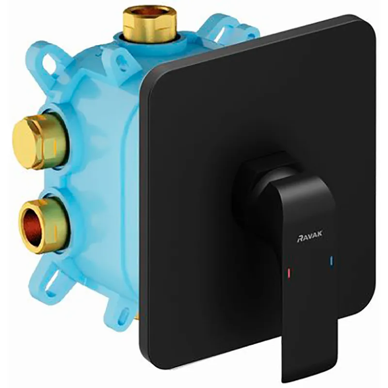 Смеситель настенный без переключателя Ravak FL 066.20 для R-box черный