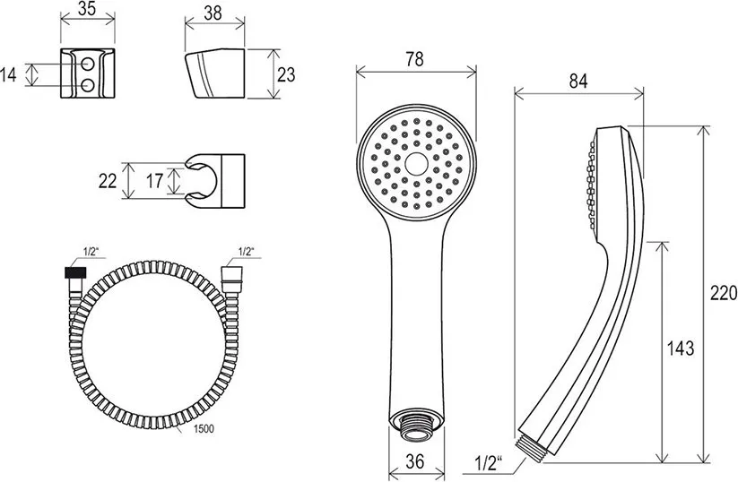 Душевой гарнитур Ravak (X07P005)