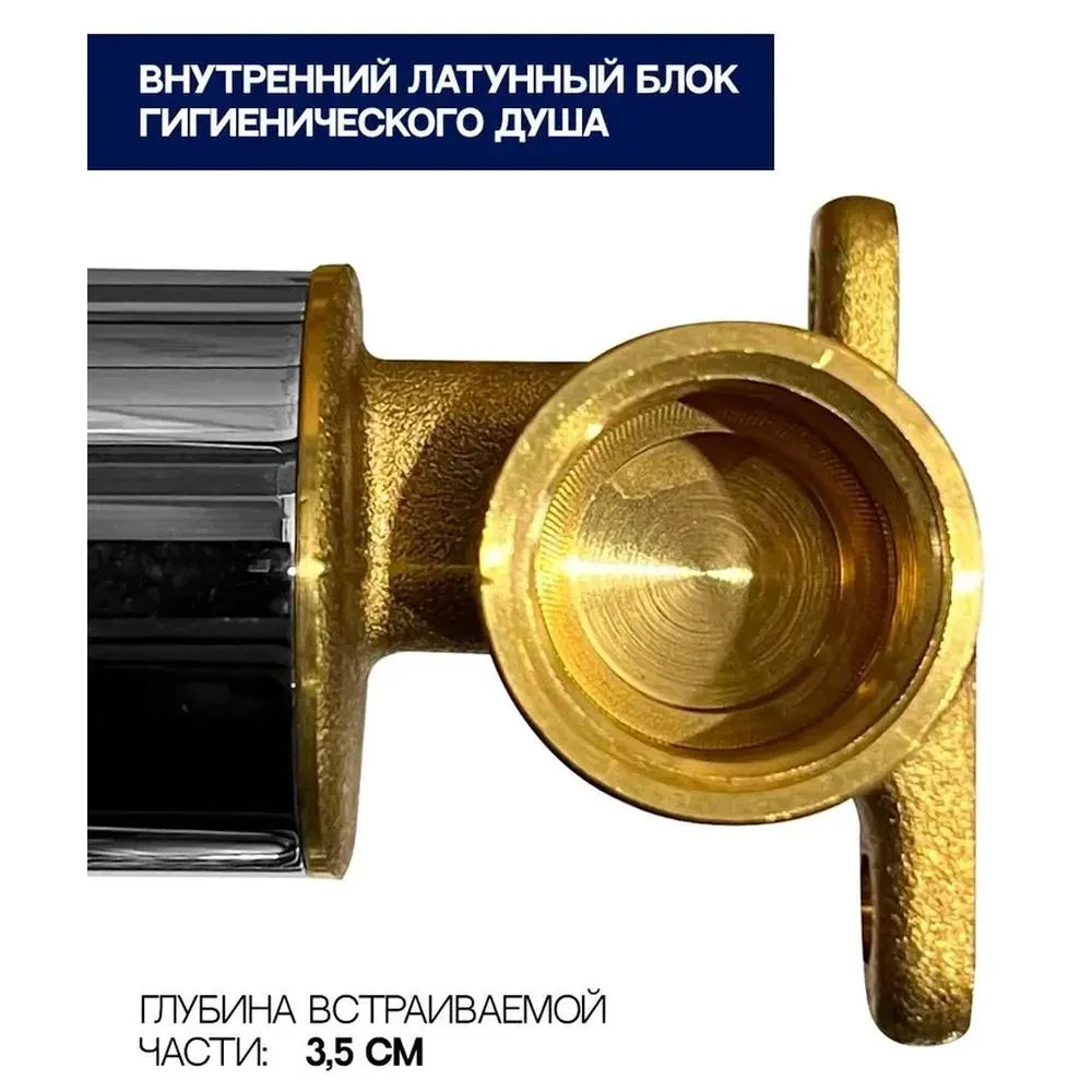 Гигиенический душ со смесителем встраиваемый Hansberge H3099MG, матовое золото