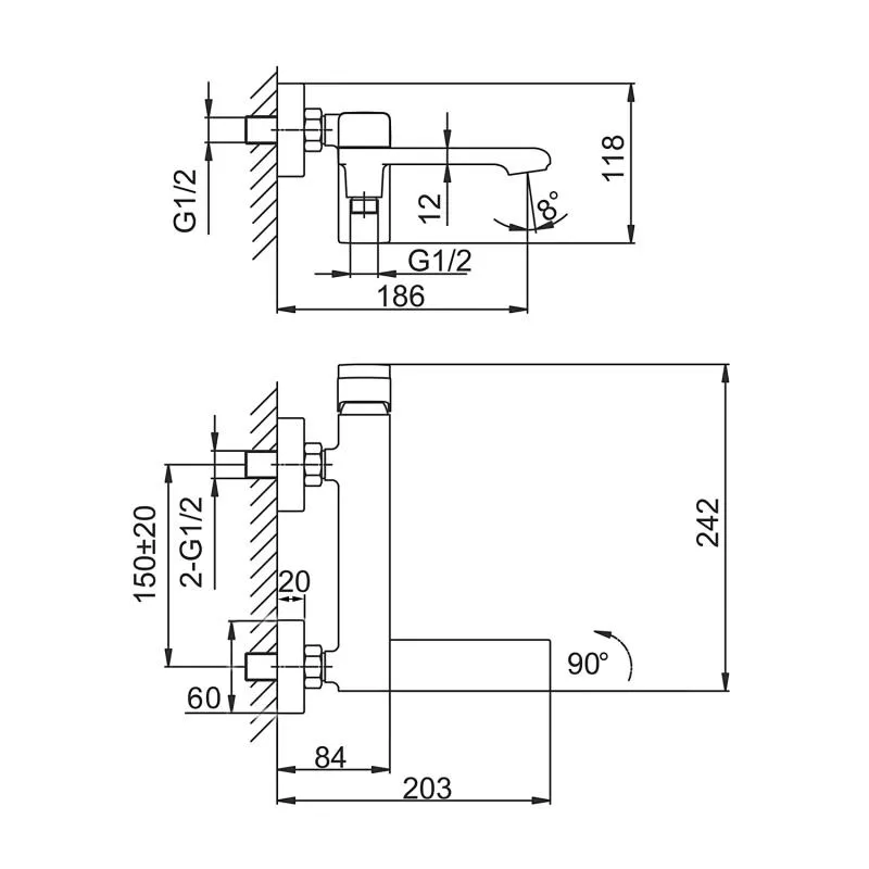 Смеситель для ванны FRAP F3284, хром