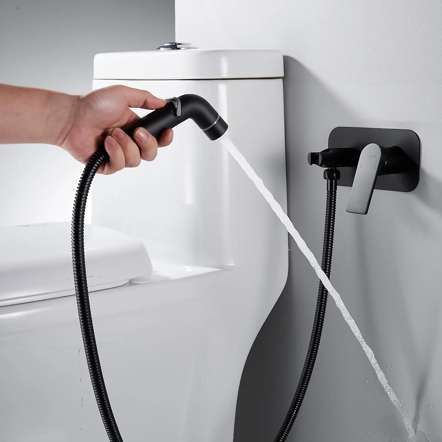 Гигиенический душ со смесителем Shevanik S4105H, черный