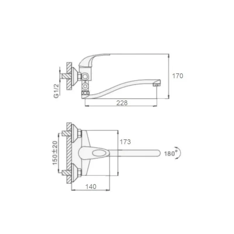 Смеситель для ванны D-Lin D140352, хром
