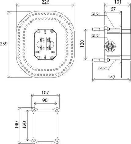 Скрытая часть Ravak R-box RB 070.50 (X070052)
