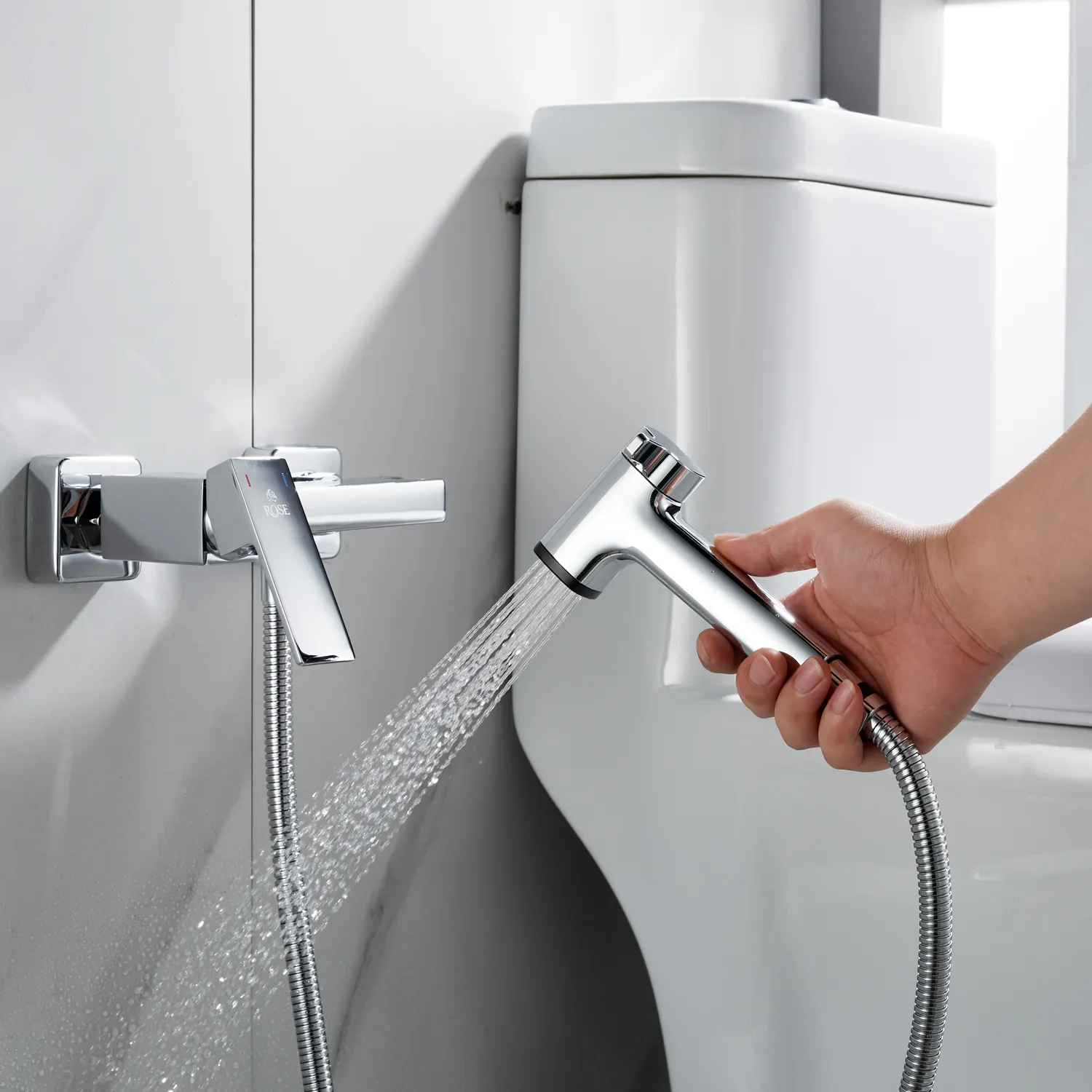 Гигиенический душ со смесителем Rose R2805-1, хром