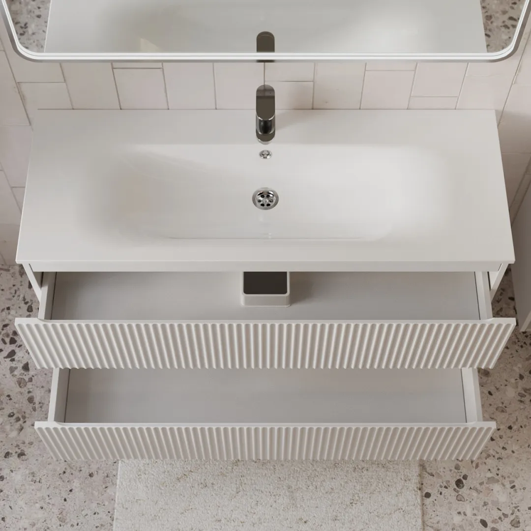 Тумба с раковиной подвесная (120см) Terminus Sicilia SIC101202900301O, белый