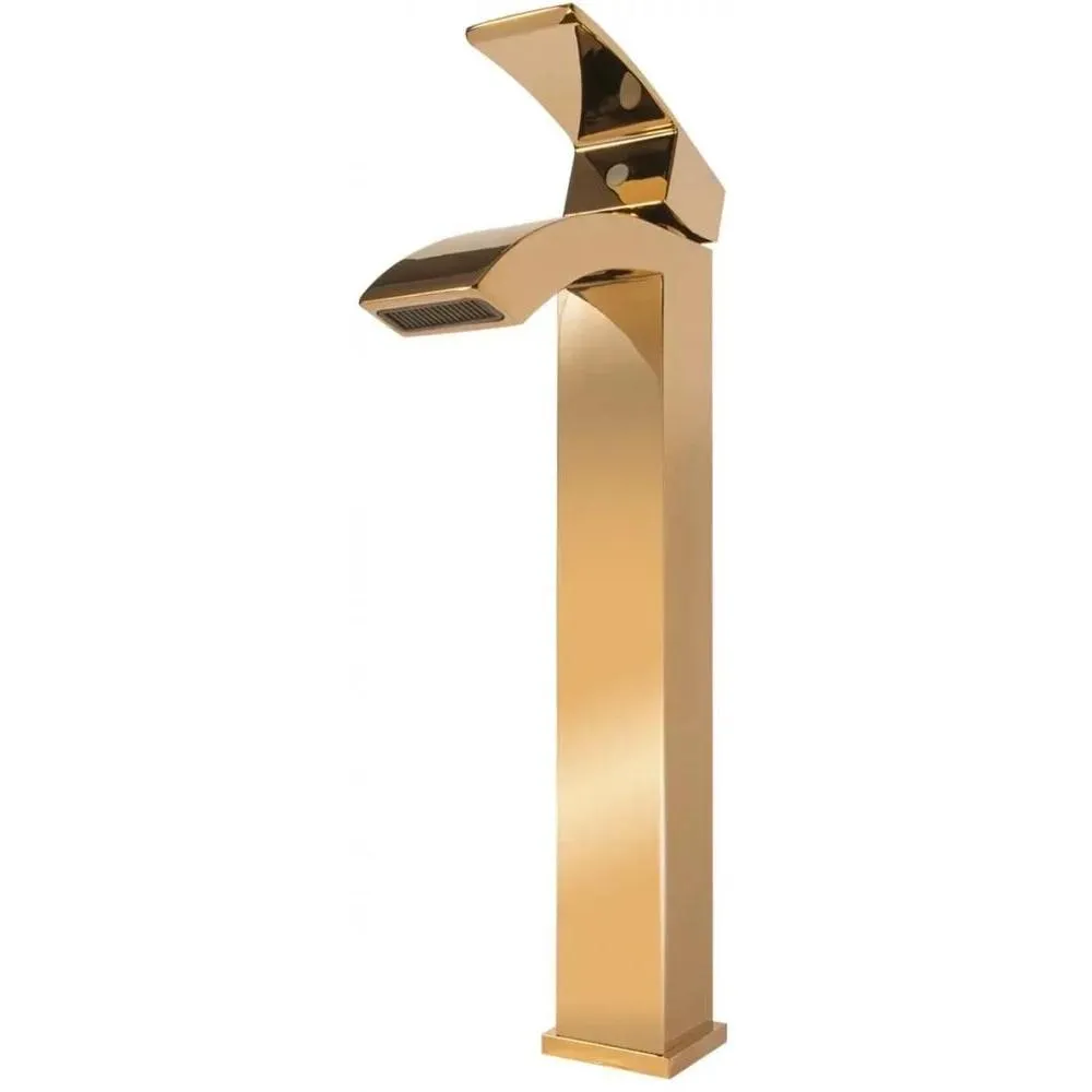 Смеситель для раковины высокий Grocenberg GB3007GO, золото