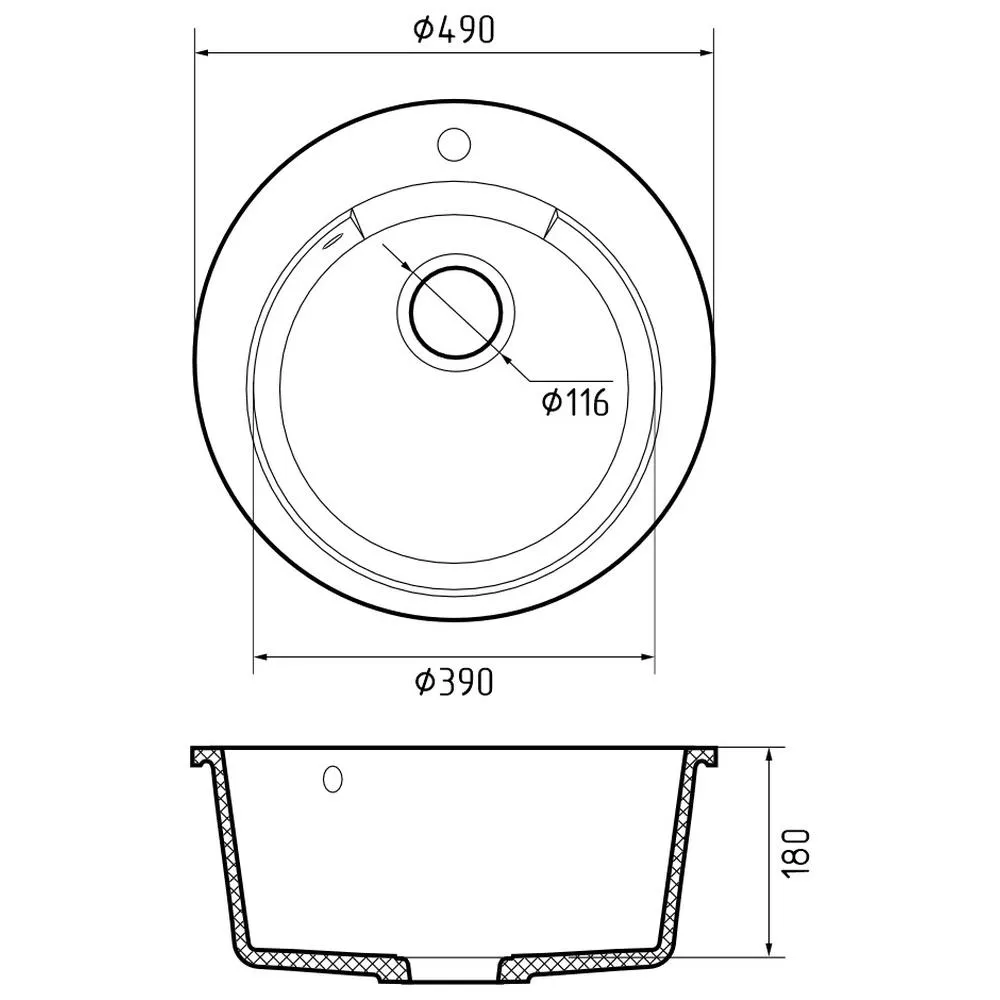 Кухонная мойка GranFest URBAN 649, темно-серый