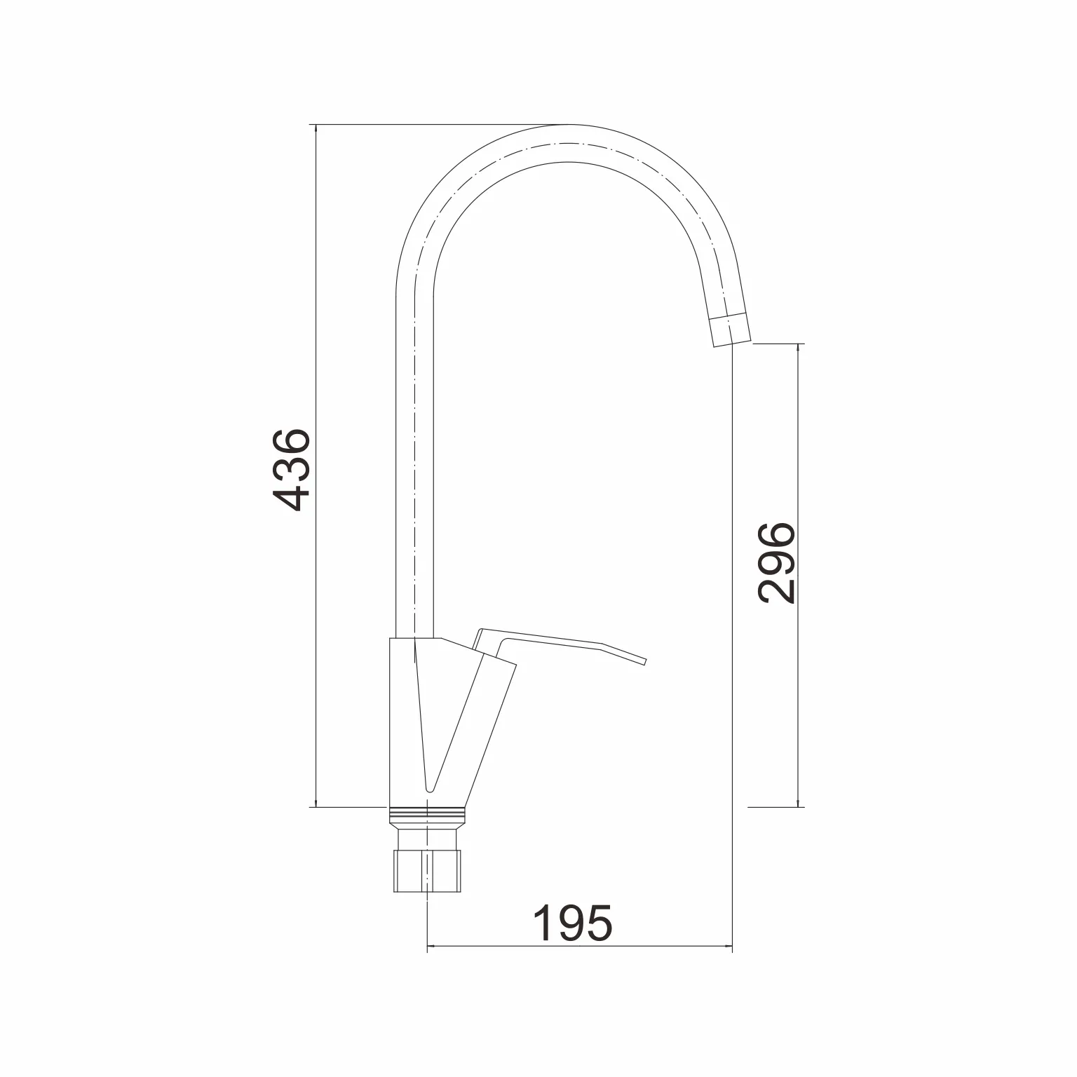Смеситель для кухни FASHUN A4161, хром