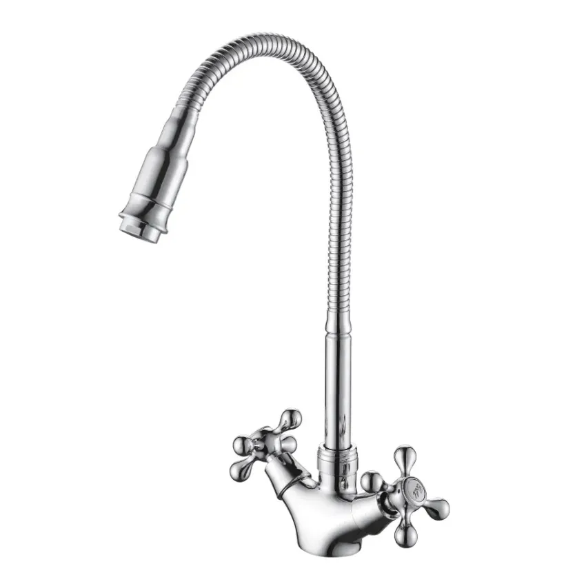 Смеситель для кухни с гибким изливом D-Lin D153810-Q, хром