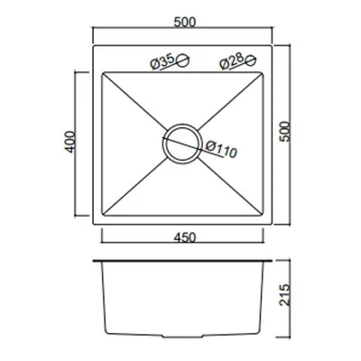 Кухонная мойка FRAP FS5050-9, оружейная сталь