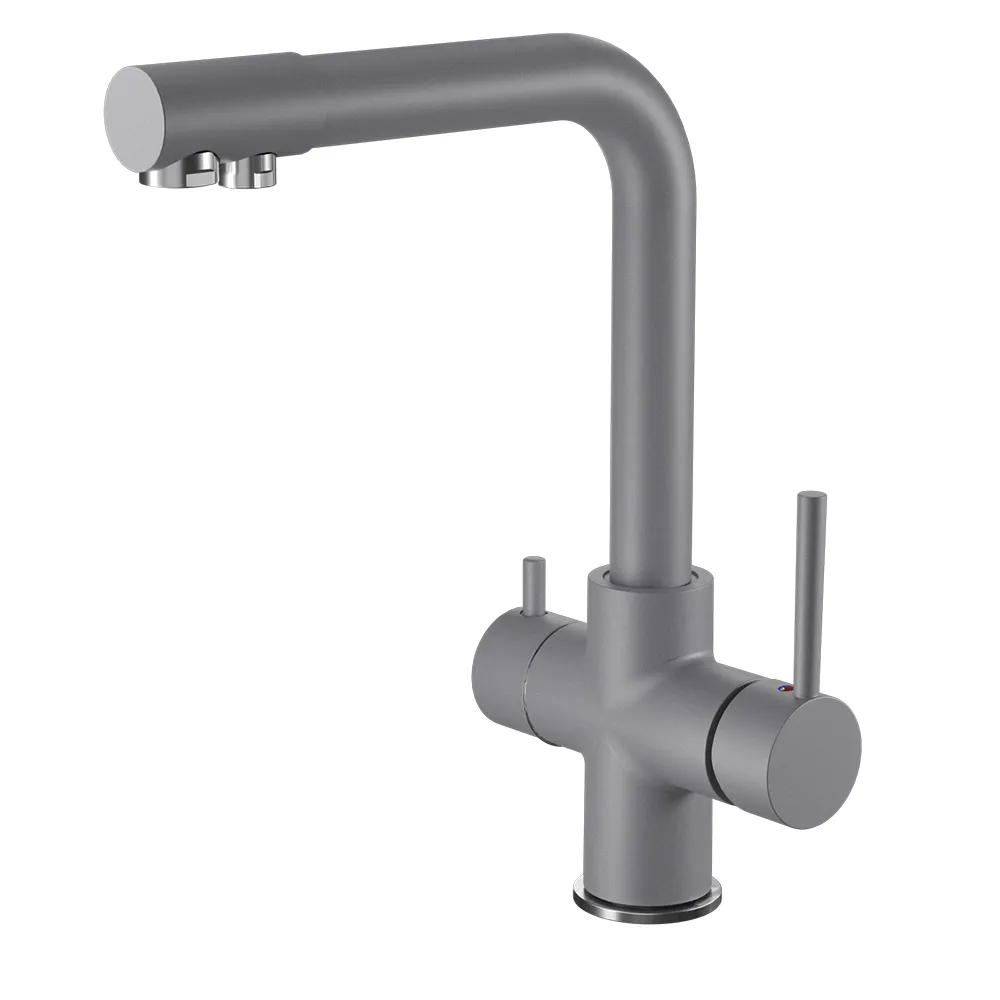 Смеситель для кухни с подключением фильтра GranFestGF-Z-5423, темно-серый