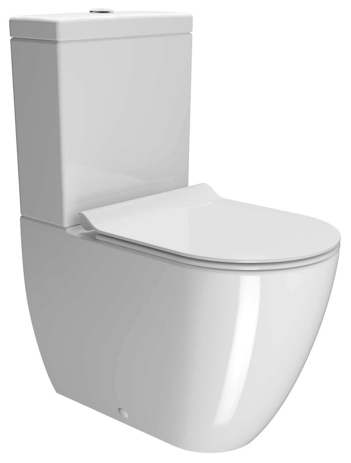 Унитаз напольный безободковый GSI Pura 630 мм х 360 мм, Swirlflush, с креплением, белый глянцевый (8806F11)