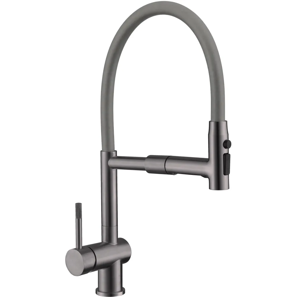 Смеситель для кухни с гибким изливом и режимом душ Fmark FS0152Q-06, графит