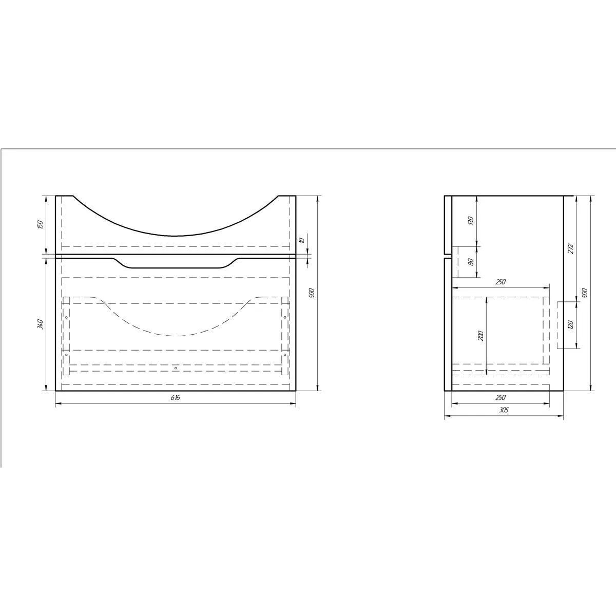 Тумба под раковину подвесная Dreja Laguna 65 см, белый