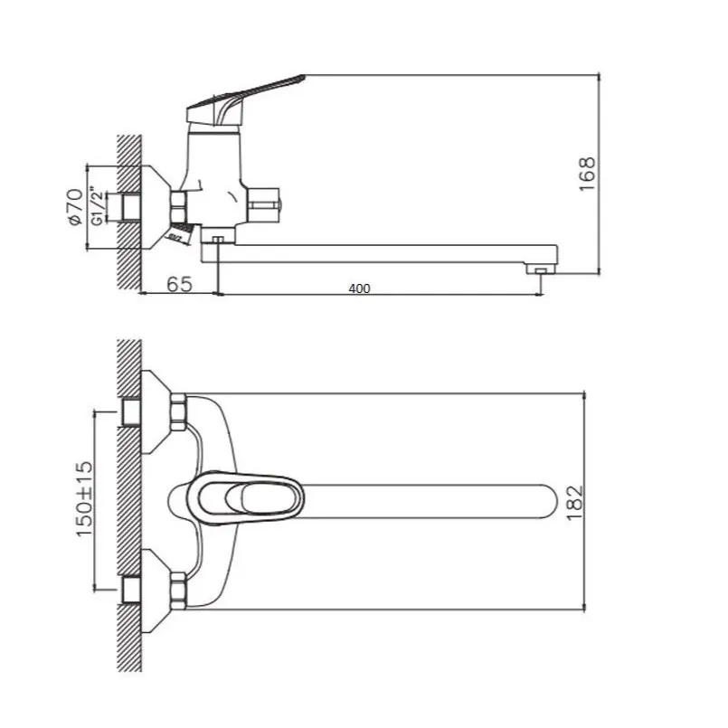 Смеситель для ванны D-Lin D146404, хром