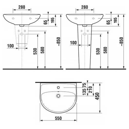JIKA LYRA PLUS 1438.2.000.104.1 раковина 55x45 cм