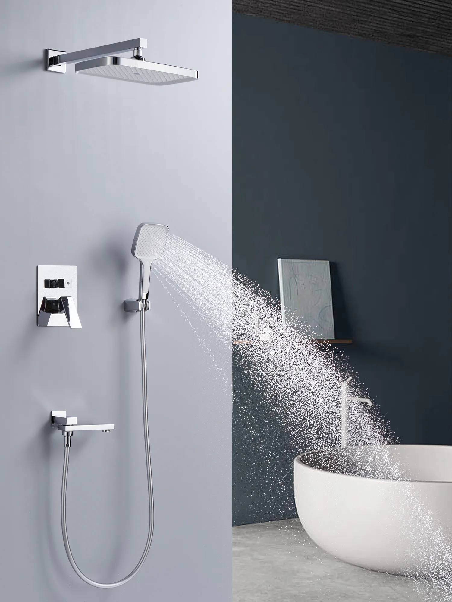 Душевая система встраиваемая Rose R2835, хром