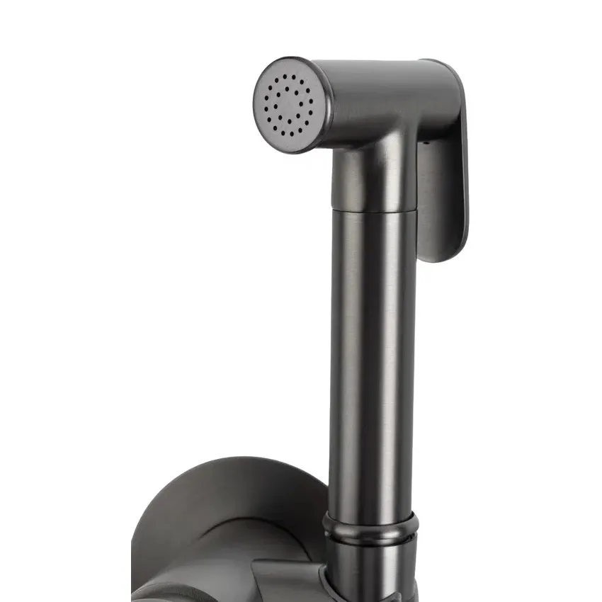 Гигиенический душ со смесителем встраиваемый FILARETE Roun FL100BG, графит