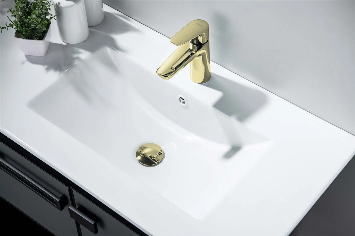 AQ6002PG сливной набор для раковины Push-open с переливом, крышка круглая, полир. золото