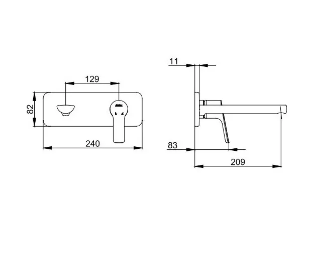 Смеситель для раковины E.C.A. Luna 102167606EX-K (внешняя часть)