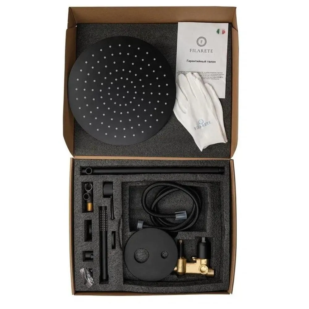 Душевая система встраиваемая FILARETE Roun FL1023BL, черный