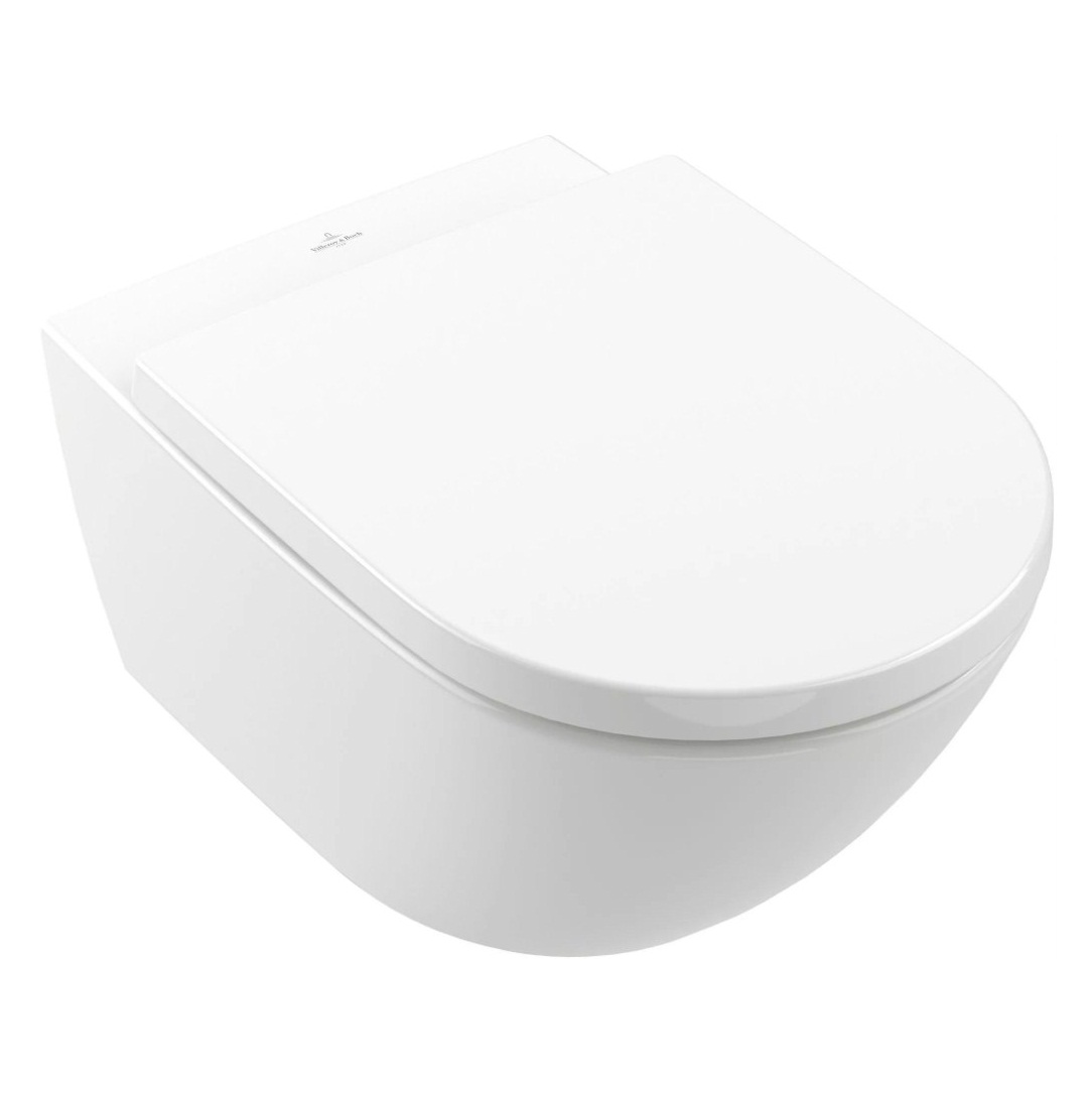 Унитаз подвесной с сиденьем Villeroy & Boch Subway 3.0 TwistFlush, Альпийский белый (4670TS01)