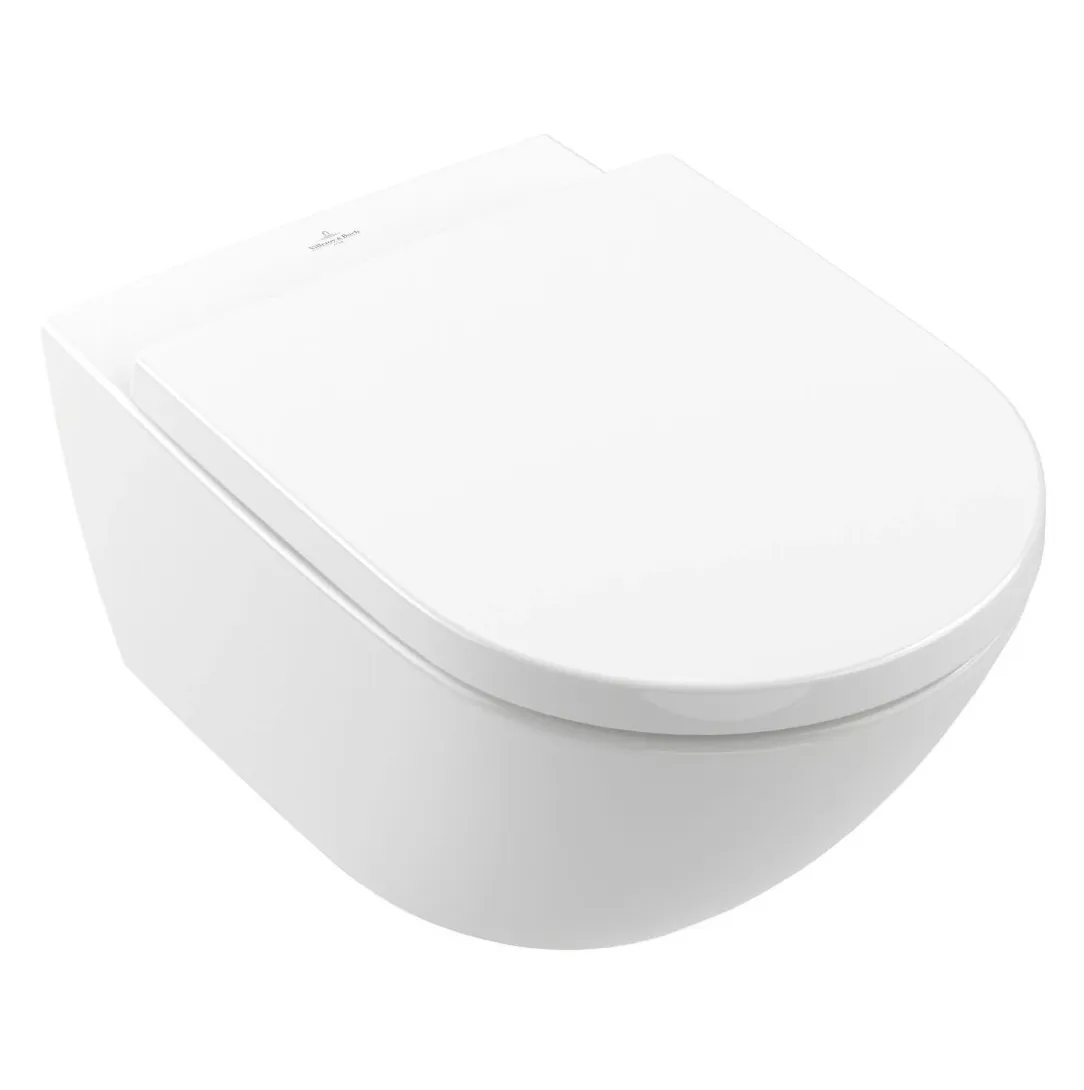 Унитаз подвесной с сиденьем Villeroy & Boch Subway 3.0 TwistFlush, Альпийский белый (4670TS01)