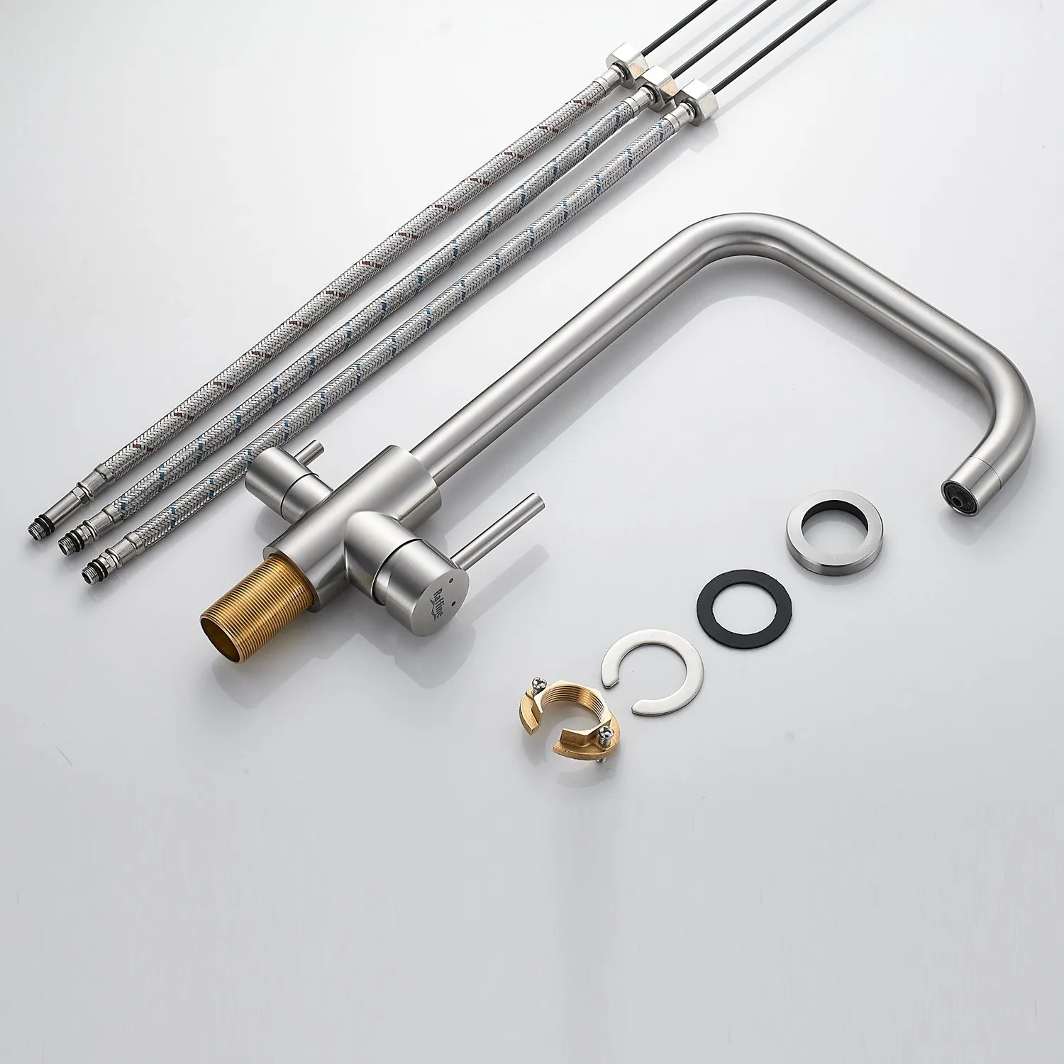 Смеситель для кухни с подключением фильтра воды Raffine F118L, сатин