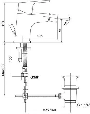 Смеситель для биде E.C.A. Tiera 102110195EX