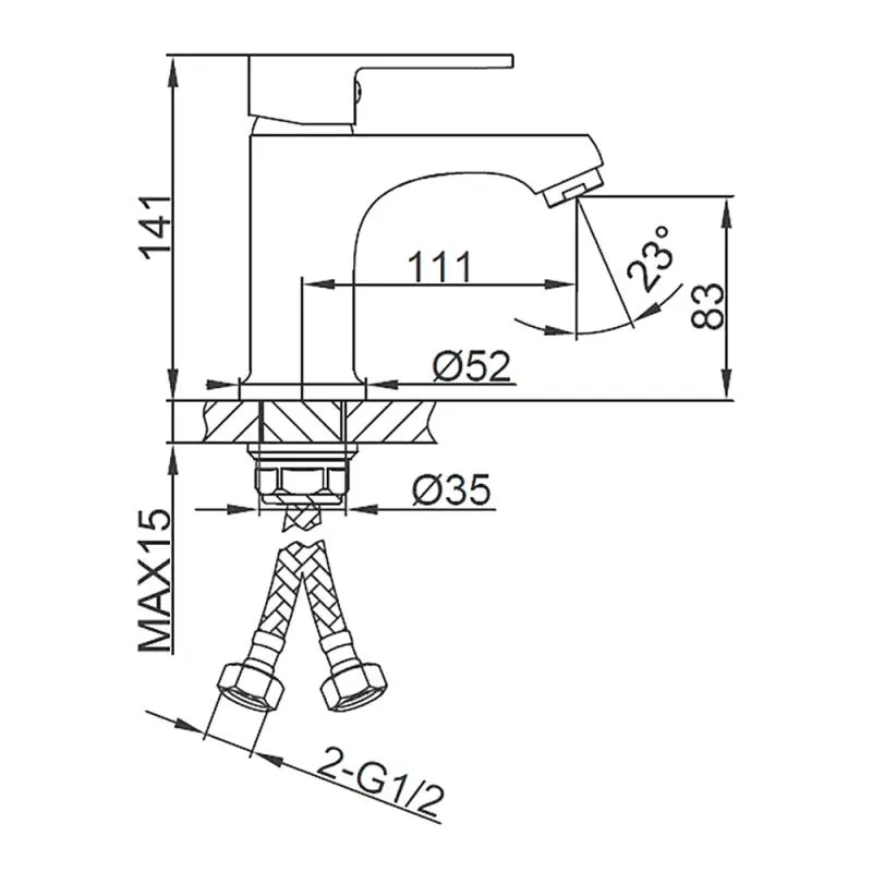 Смеситель для раковины Frud R10157-6, черный