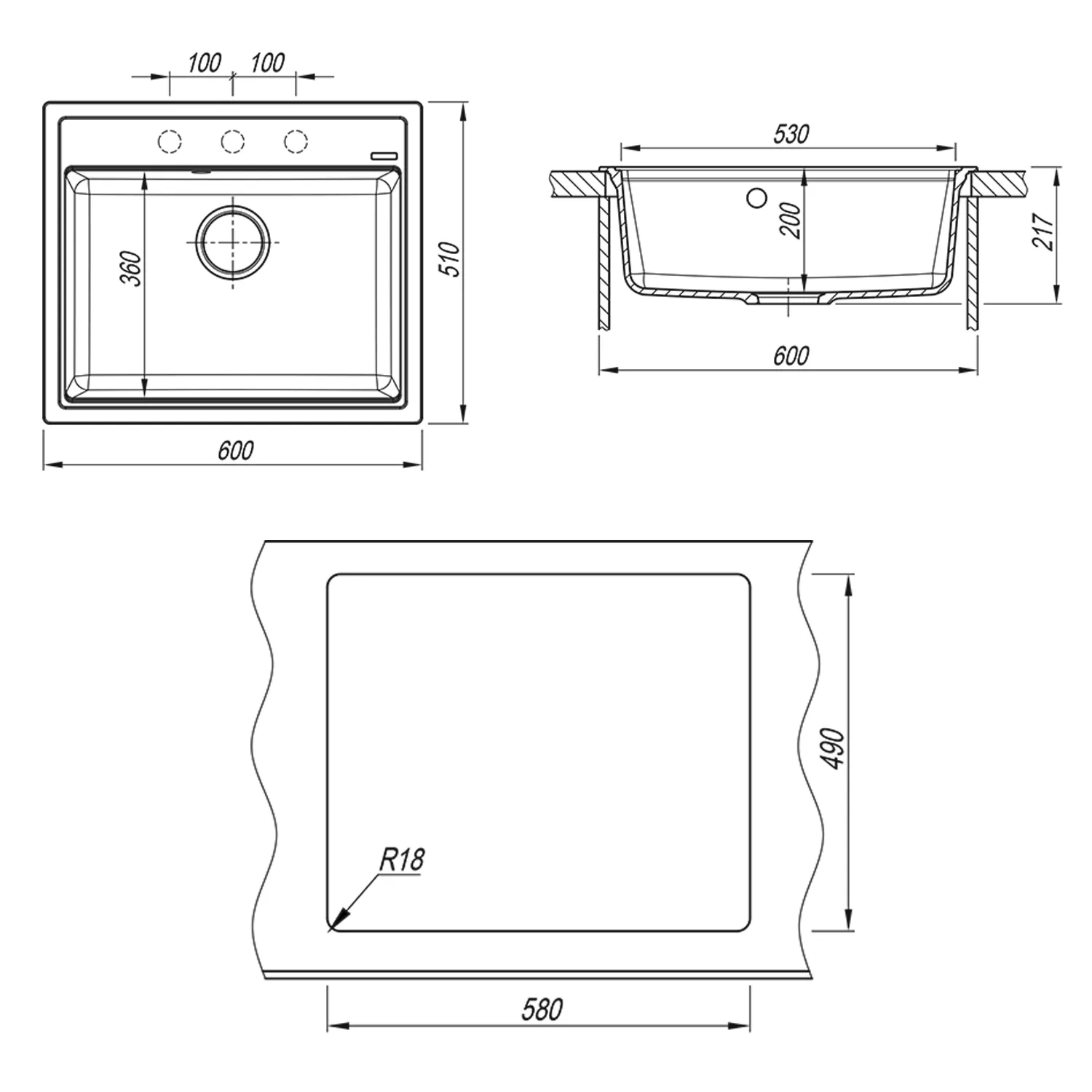 Кухонная мойка Florentina ЛИПСИ 20.120.D0600.206, брауни