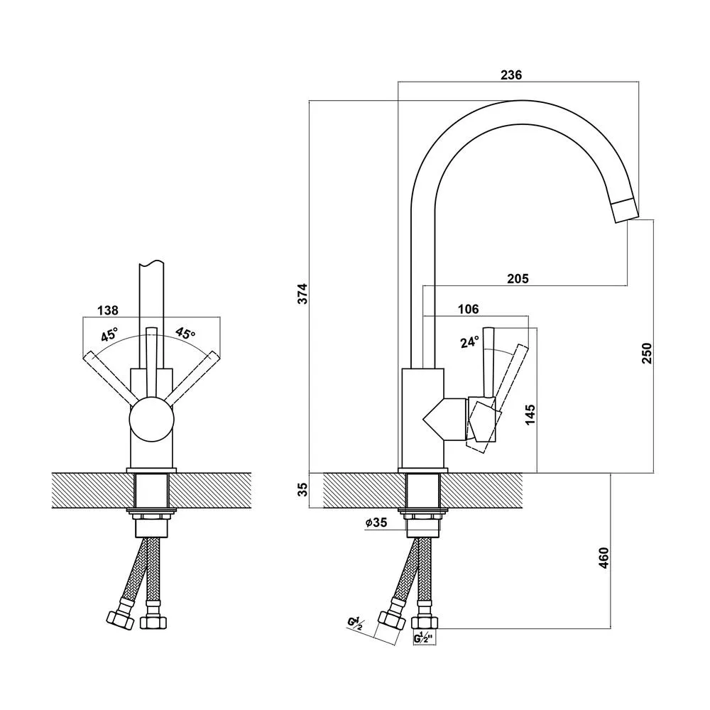 Смеситель для кухни Florentina АЛЬФА 313.01H.1123.104, бежевый