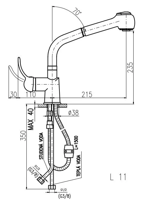 Смеситель для кухни Rav Slezak Labe L511.5