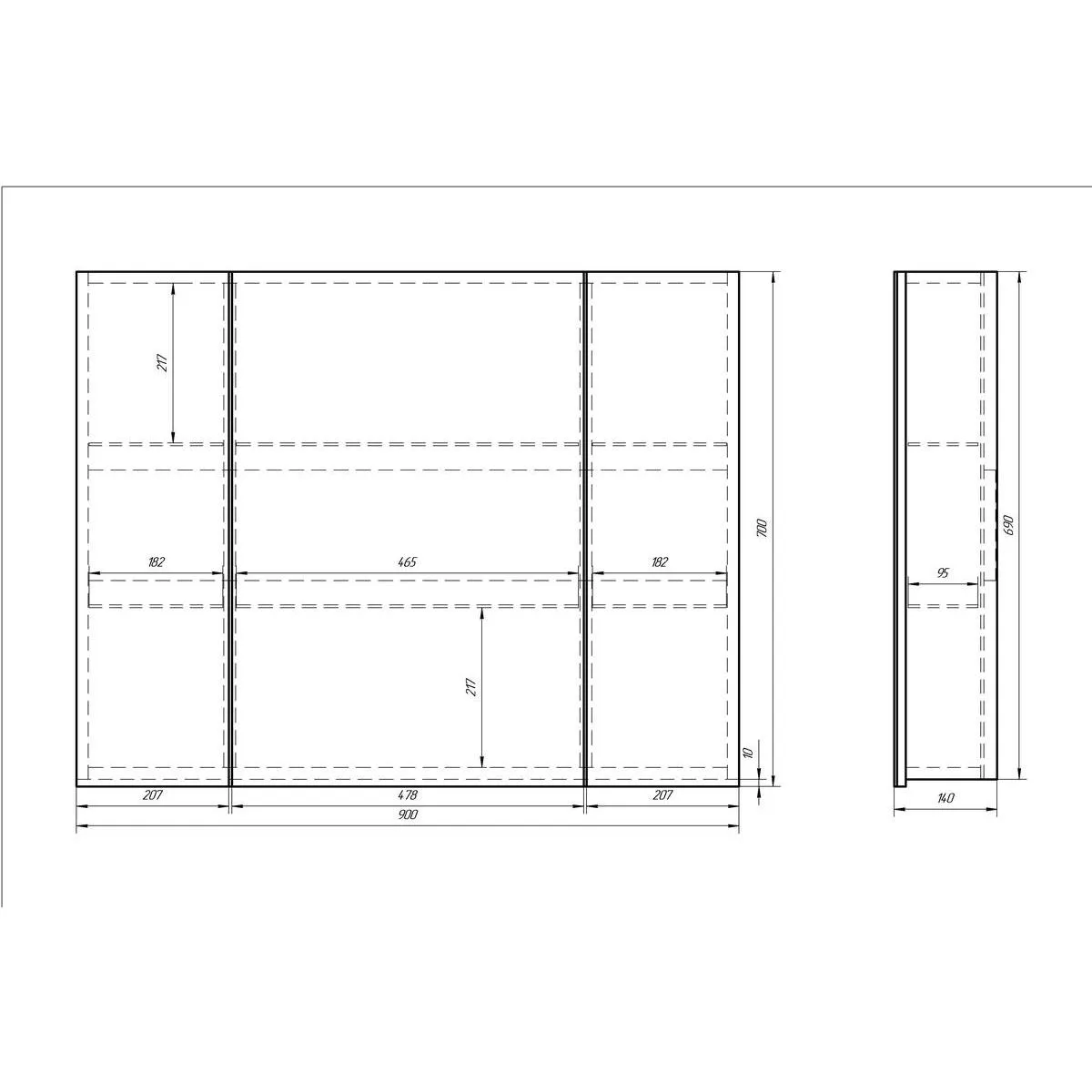 Зеркальный шкаф Dreja Almi 90 см, белый