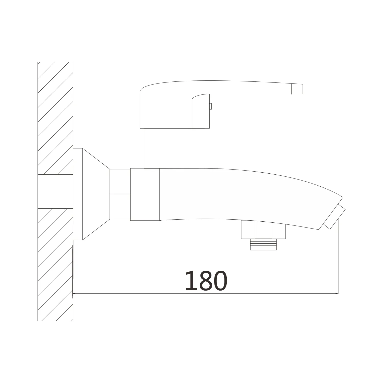 Смеситель для ванны Shevanik S5002T, оружейная сталь