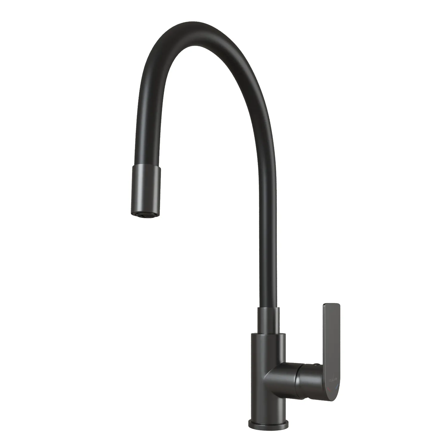 Смеситель для кухни 35к MIXLINE МЛ33-098Г(ML33-098GR) "Сити" гибкий излив боковая ручка б/отв ГРАФИТ (556597)