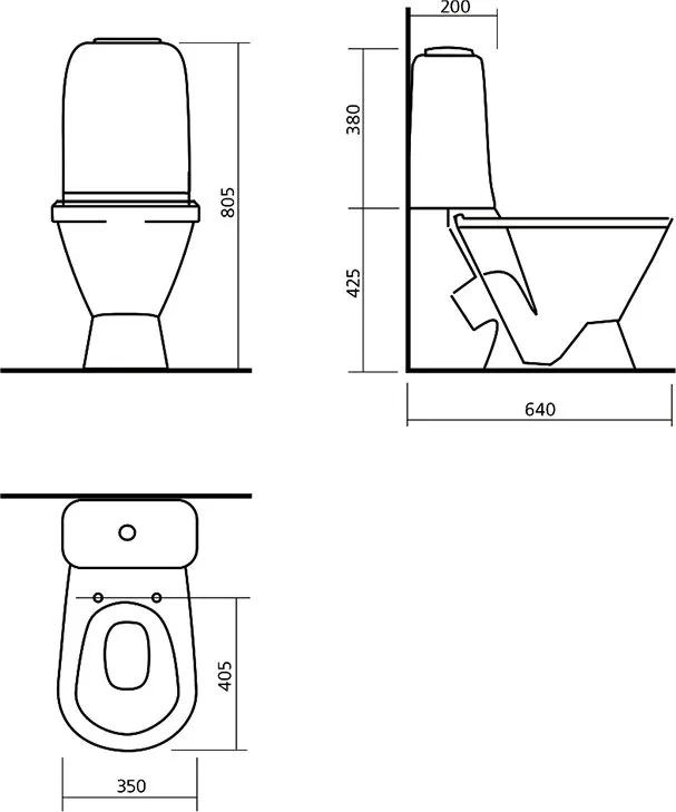 САМАРСКИЙ СТАНДАРТ Унитаз-компакт Белый S1 (WC.CC/Samarsky/1-P/WHT.G/S1)