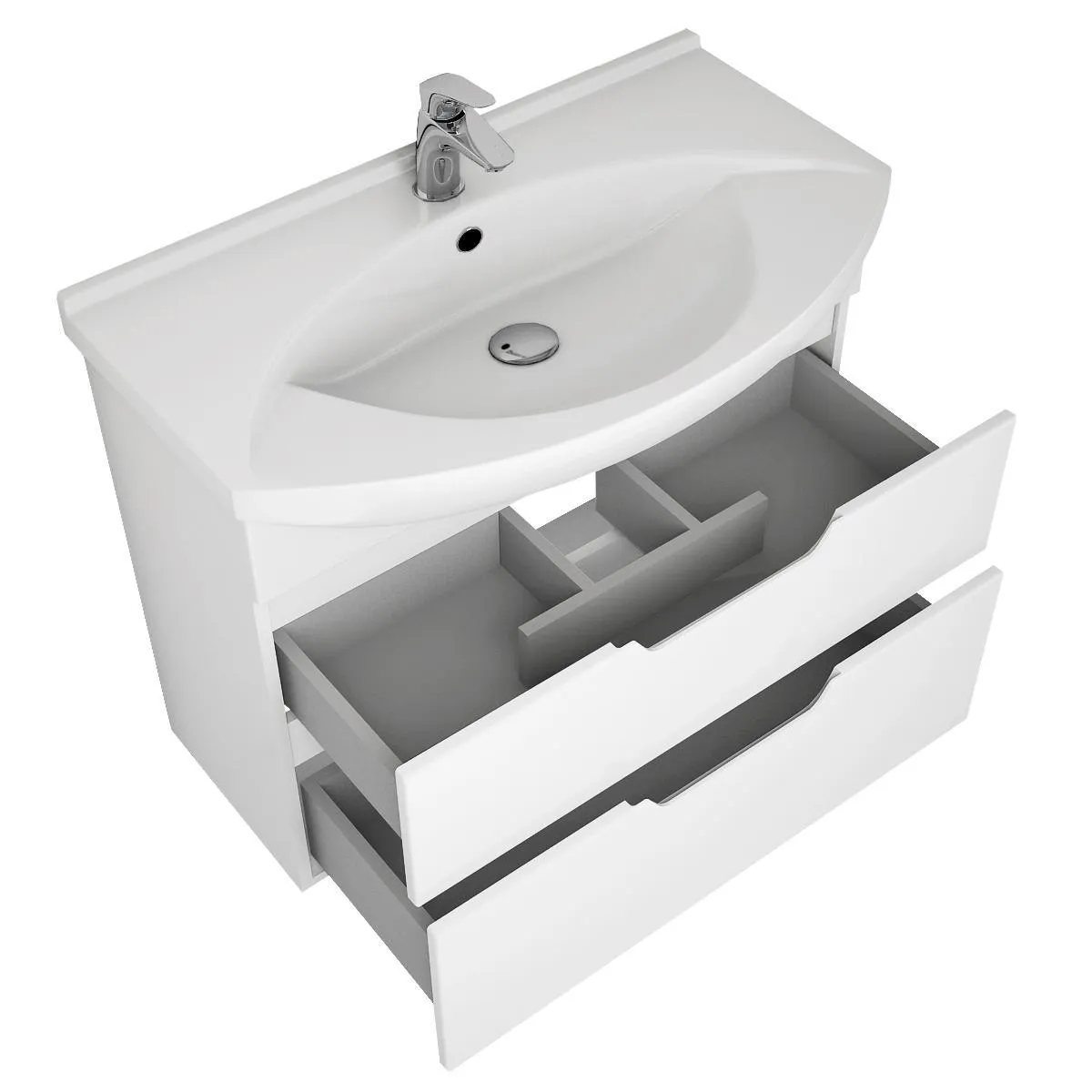 Тумба с раковиной подвесная/напольная Dreja Laguna Plus 105 см, белый