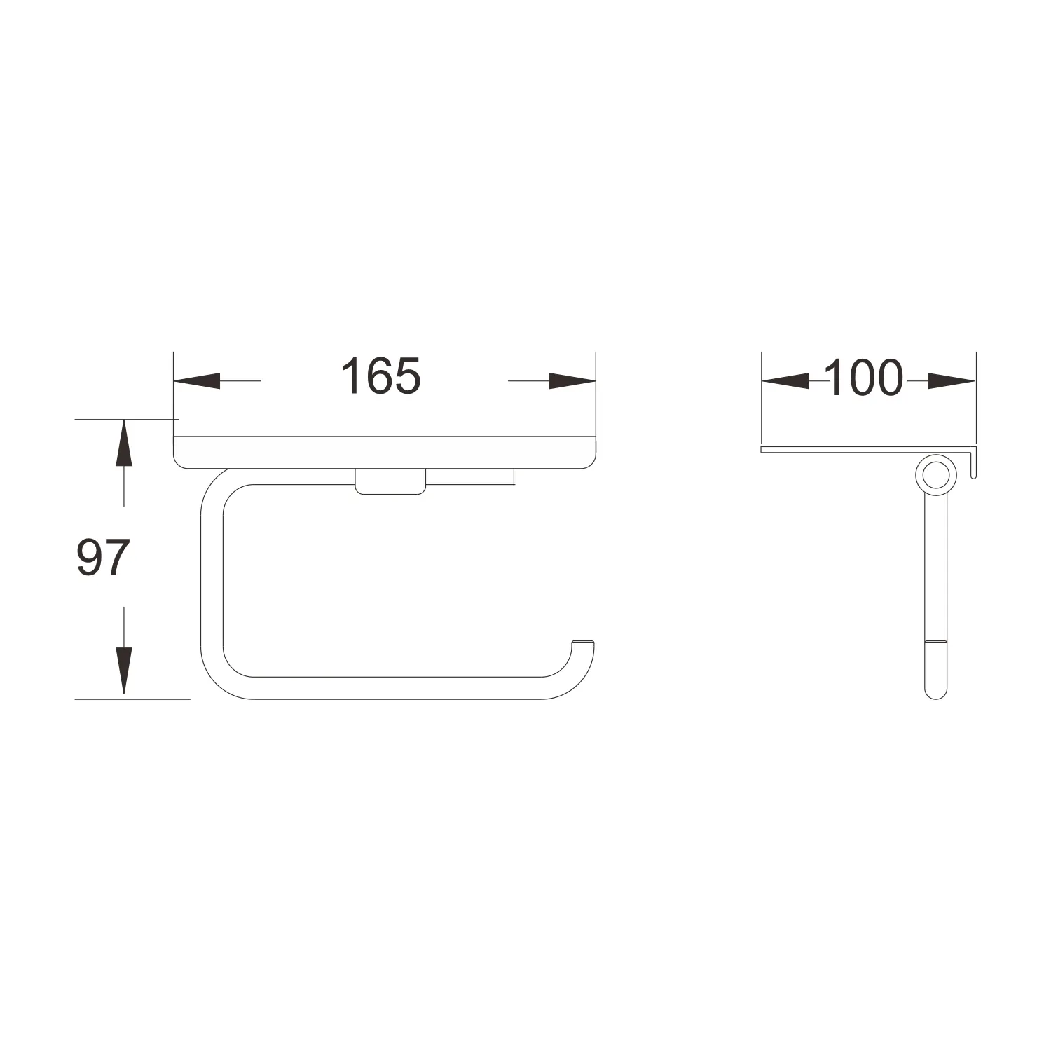 Держатель для туалетной бумаги с полочкой Shevanik SZ15, хром
