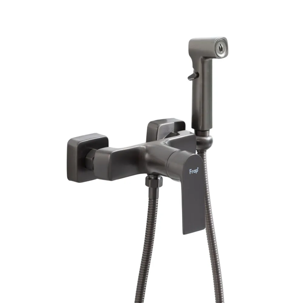 Гигиенический душ со смесителем FRAP F2071-9, оружейная сталь