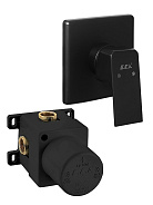 102167105C1EX-K + 102166102C1EX TIERA смеситель для душа (внешняя часть) матовый черный + скрытая часть матовый черный