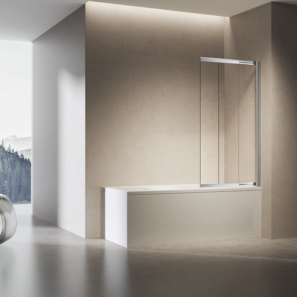 Стеклянная шторка на ванну Vincea 900х1400 мм, стекло прозрачное, каркас хром, правая (VSB-6E900CL-R)