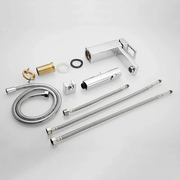 Смеситель для раковины с гигиеническим душем Shevanik S8271, хром