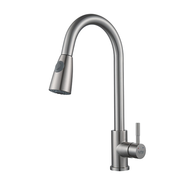 Смеситель для кухни с выдвижным изливом Raffine F213L, сатин