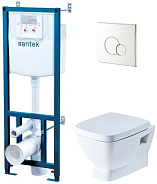 1.WH50.1.543 НЕО ПЭК (подвес. унитаз с сиденьем soft close, инсталляция, панель хром глянец)