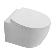 AQ1582T-00 СИРИУС Унитаз подвесной TORNADO безободковый 520*360*350, тонкое сиденье с механизмом плавного закрывания, крепеж