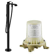 75445670S Set HG Vivenis смеситель для ванны напольный (75445670+10452180), матовый черный